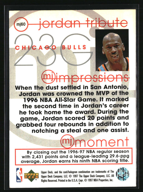 Michael Jordan 1997-98 Upper Deck Michael Jordan Tribute #MJ60