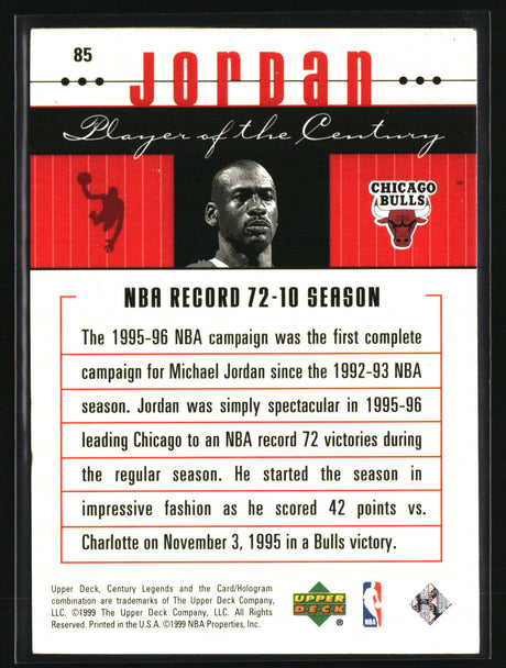 Michael Jordan 1998-99 Upper Deck Century Legends #85