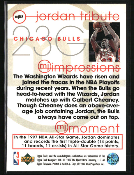 Michael Jordan 1997-98 Upper Deck Michael Jordan Tribute #MJ58