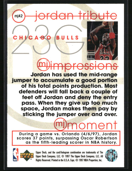 Michael Jordan 1997-98 Upper Deck Michael Jordan Tribute #MJ42