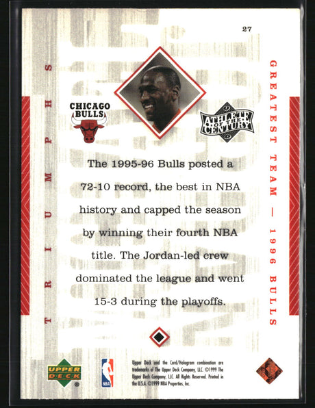 Michael Jordan 1999 Upper Deck Michael Jordan Athlete of the Century #27
