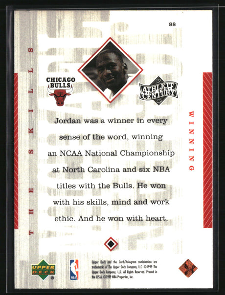 Michael Jordan 1999 Upper Deck Michael Jordan Athlete of the Century #88