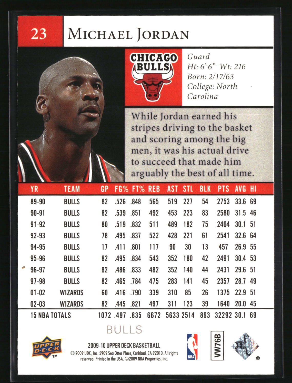 Michael Jordan 2009-10 Upper Deck #23