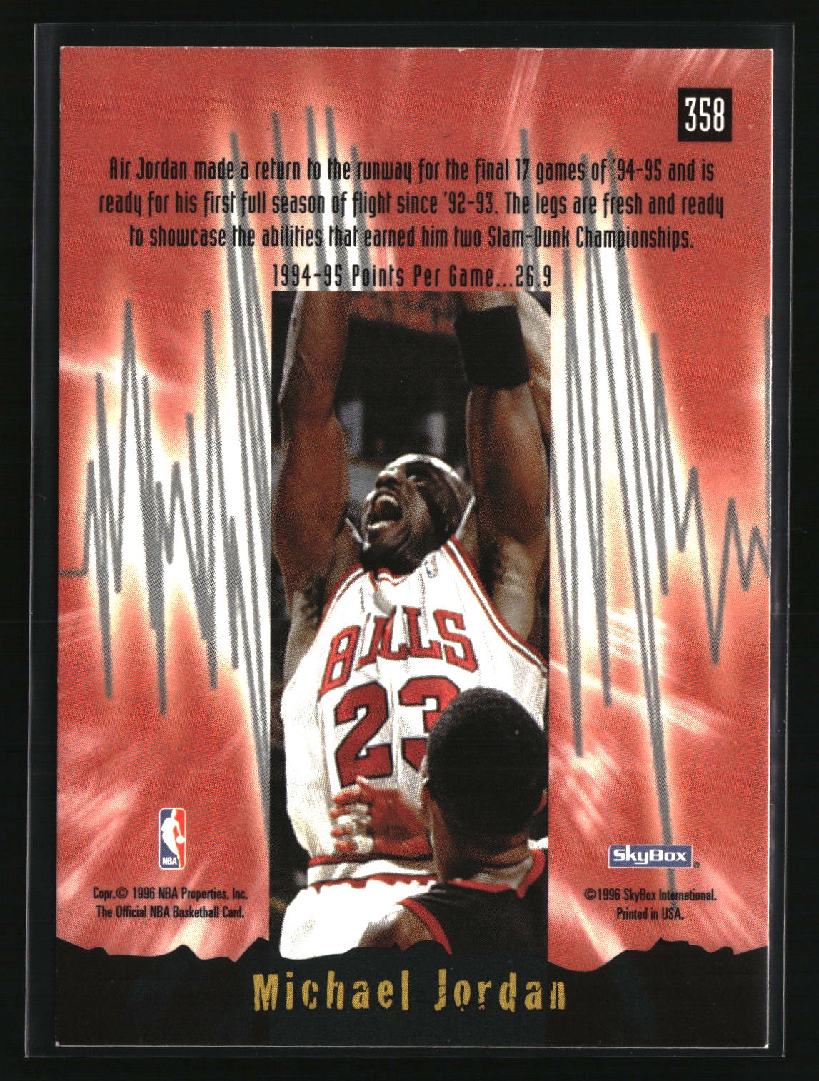 Michael Jordan 1995-96 Hoops #358