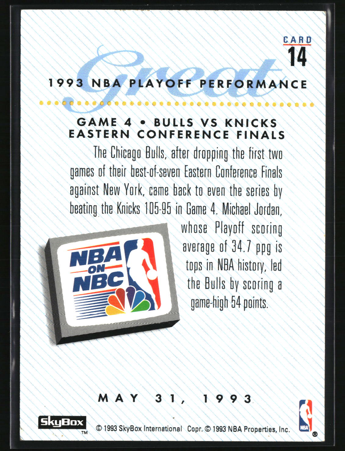 Michael Jordan 1993-94 SkyBox Premium #14