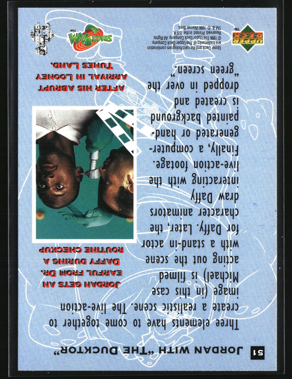 Jordan with "The Ducktor" 1996 Upper Deck Space Jam #51