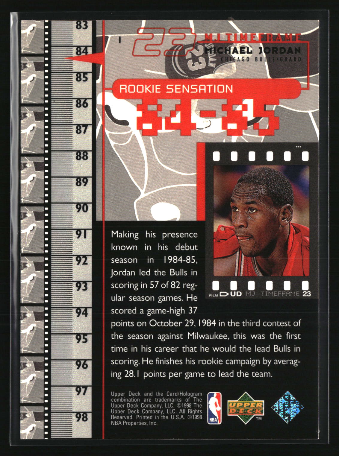 Michael Jordan 1998 Upper Deck Michael Jordan Living Legend #1
