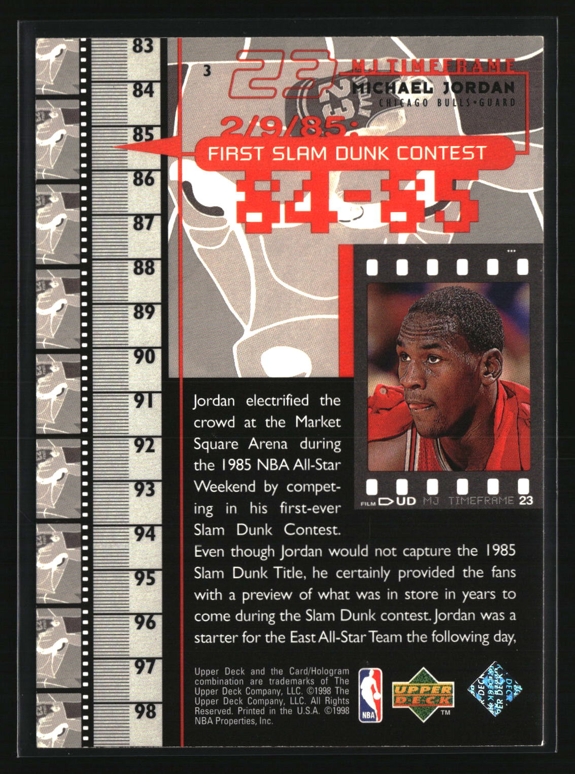 Michael Jordan 1998 Upper Deck Michael Jordan Living Legend #3