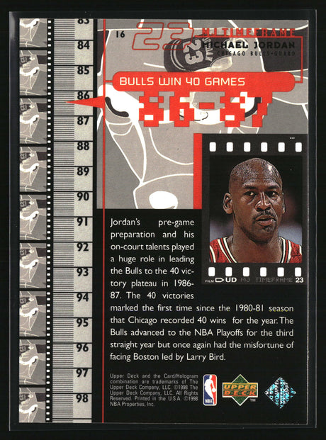 Michael Jordan 1998 Upper Deck Michael Jordan Living Legend #16