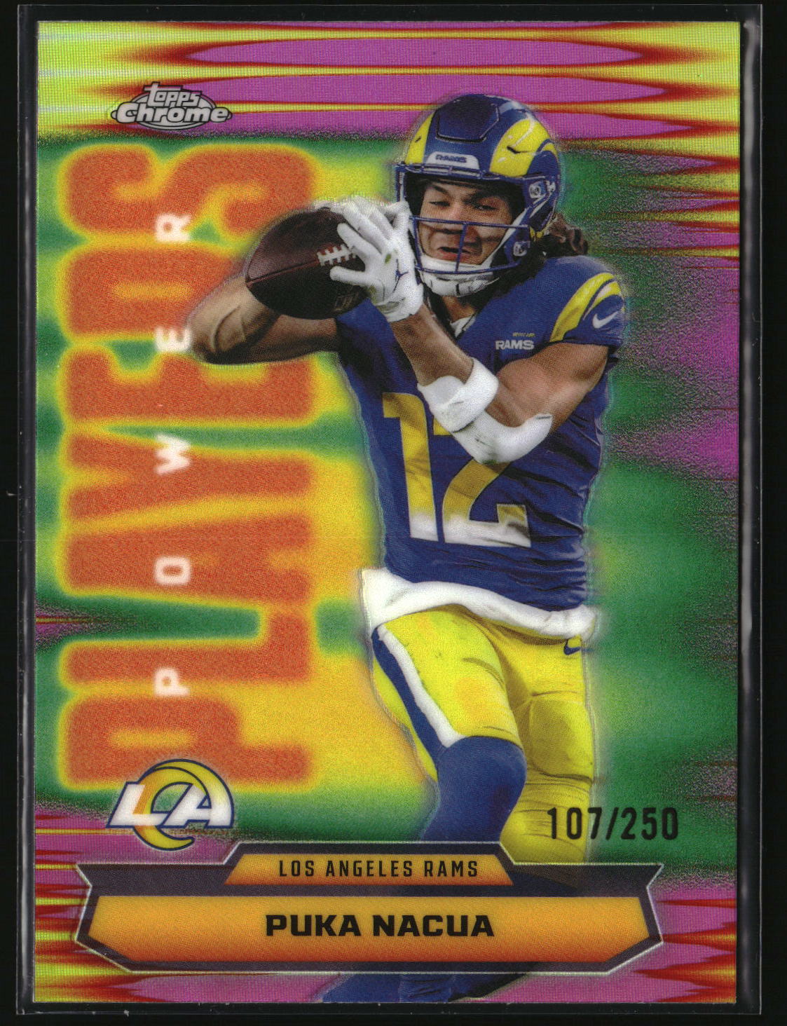 Puka Nacua 2025 Topps Chrome Power Players Pink Refractor #PP-24 #/250