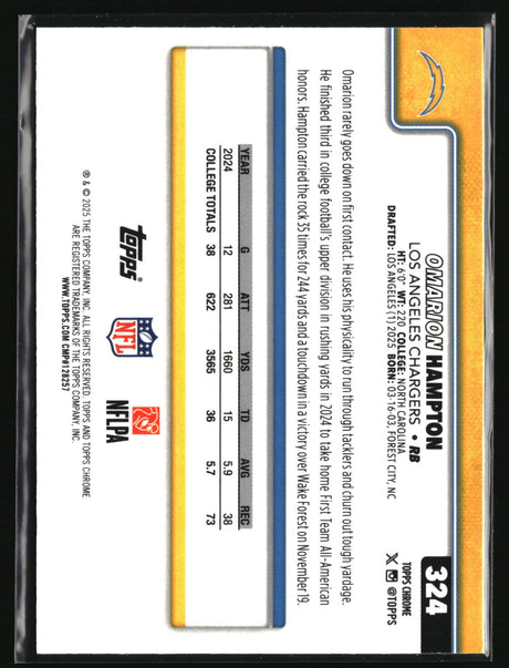 Omarion Hampton 2025 Topps Chrome #324