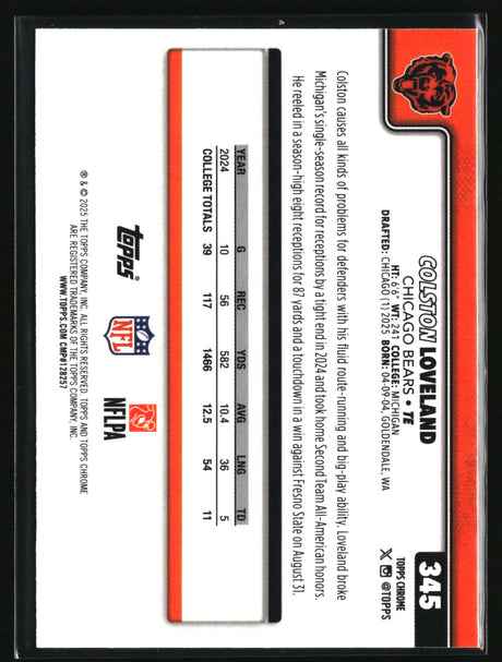 Colston Loveland 2025 Topps Chrome #345