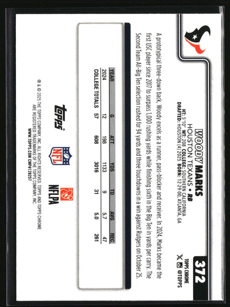 Woody Marks 2025 Topps Chrome #372