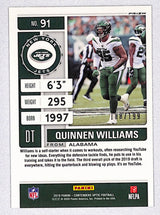 Quinnen Williams 2019 Panini Contenders Optic Red #91 #/199