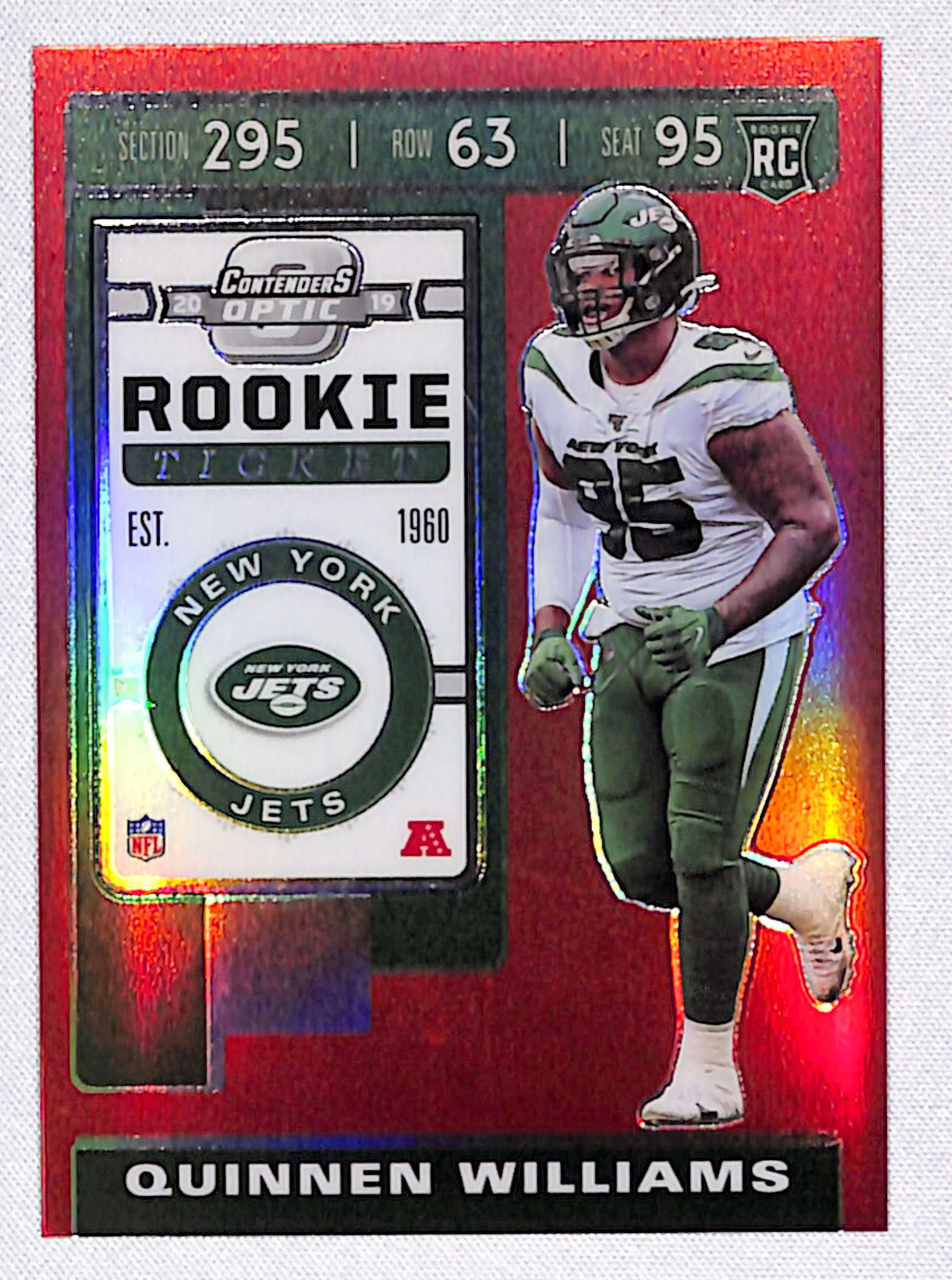 Quinnen Williams 2019 Panini Contenders Optic Red #91 #/199