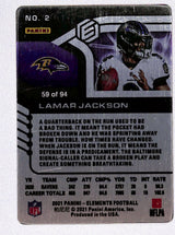 Lamar Jackson 2021 Panini Elements Metal Plutonium #2 #/94