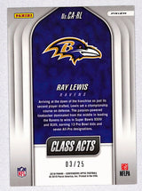 Ray Lewis 2018 Panini Contenders Optic Class Acts Blue #CA-RL #/25
