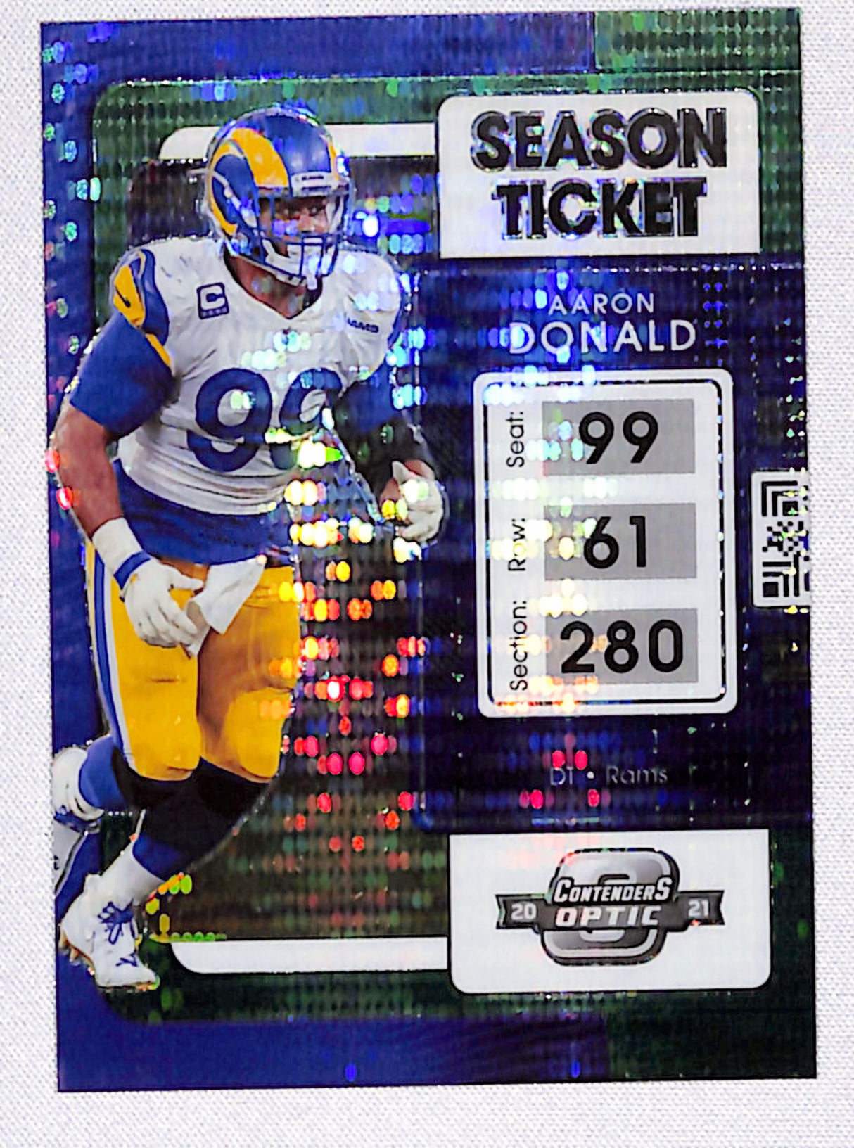 Aaron Donald 2021 Panini Contenders Optic Green Pulsar #52 #/30