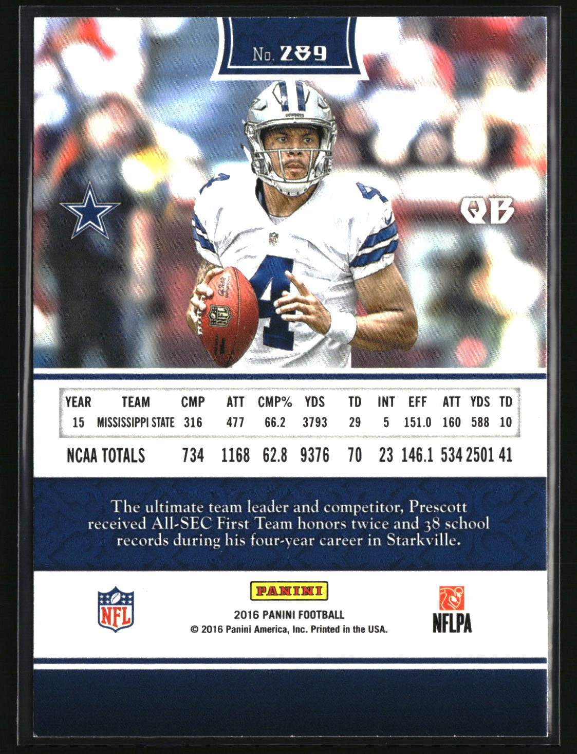 Dak Prescott 2016 Panini #289