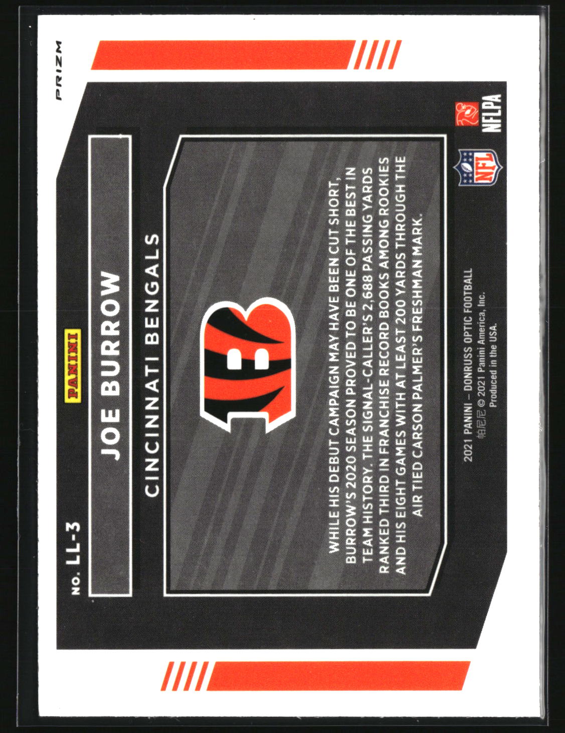 Joe Burrow 2021 Donruss Optic Legendary Logos #LL-3