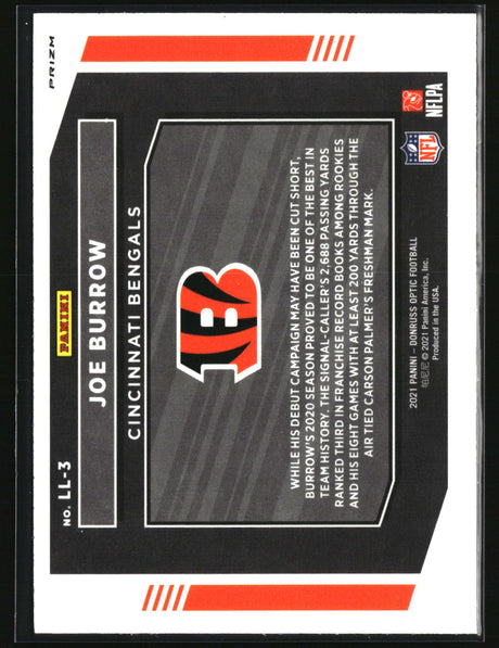 Joe Burrow 2021 Donruss Optic Legendary Logos #LL-3