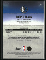 Cooper Flagg 2025-26 Topps Signature Class Chrome Pandora Refractors #101