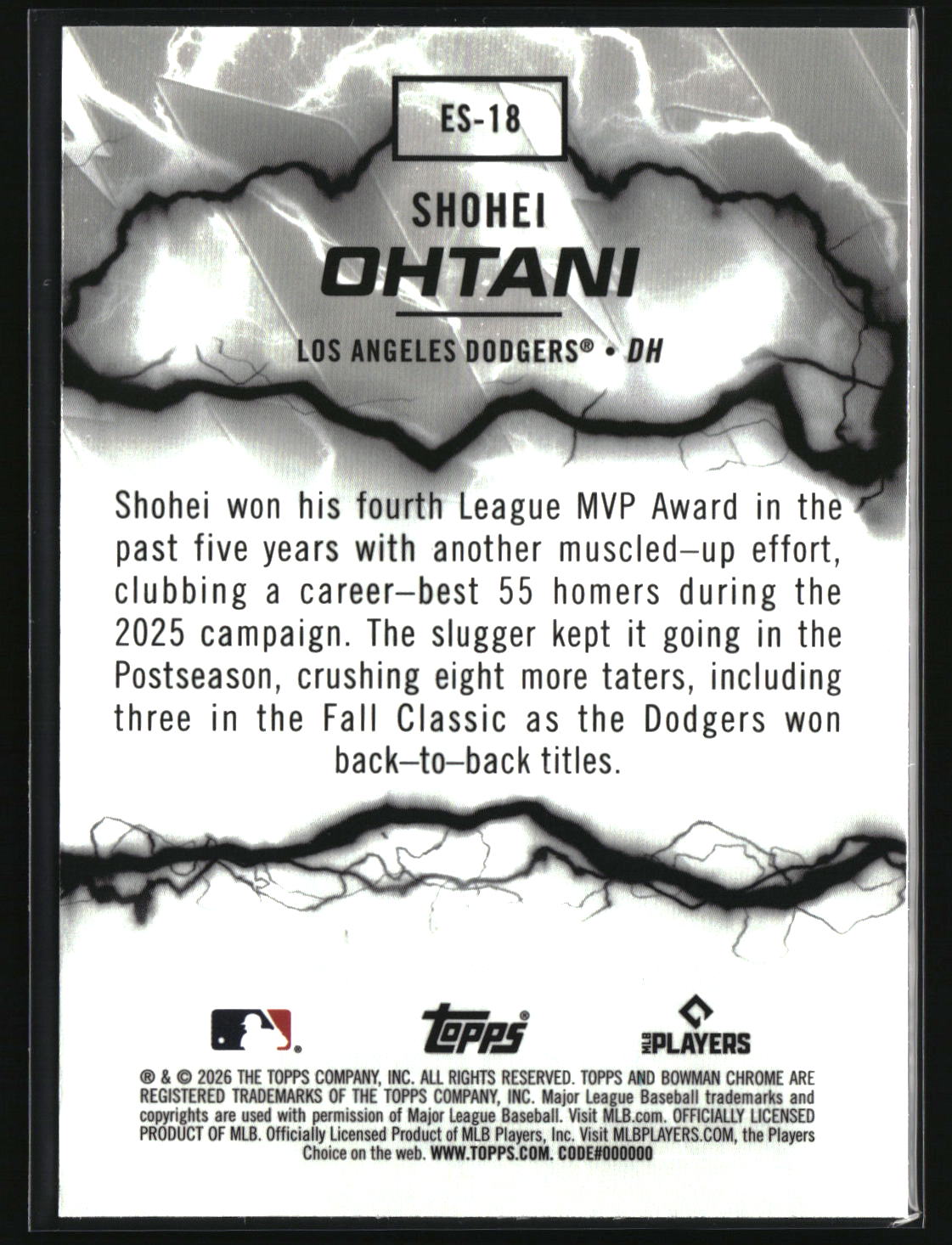 Shohei Ohtani 2026 Bowman Electric Sluggers #ES-18