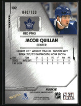 Jacob Quillan 2025-26 SkyBox Metal Universe Precious Metal Gems Red #102 #/100