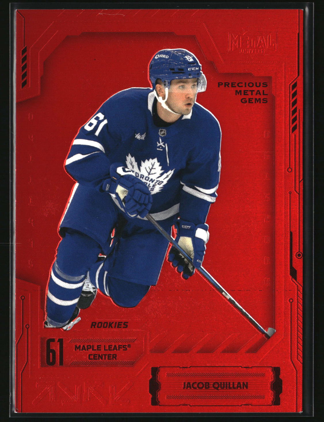 Jacob Quillan 2025-26 SkyBox Metal Universe Precious Metal Gems Red #102 #/100