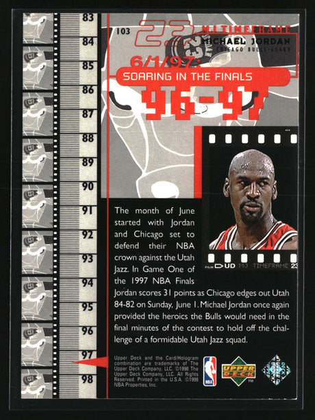 Michael Jordan 1998 Upper Deck Michael Jordan Living Legend #103