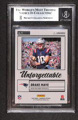 Drake Maye 2025 Panini Luminance Unforgettable Green #11 #/10 BGS 9.0