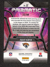 Travis Hunter 2025 Panini Prizm Prizmatic Blue Ice #12 #/99