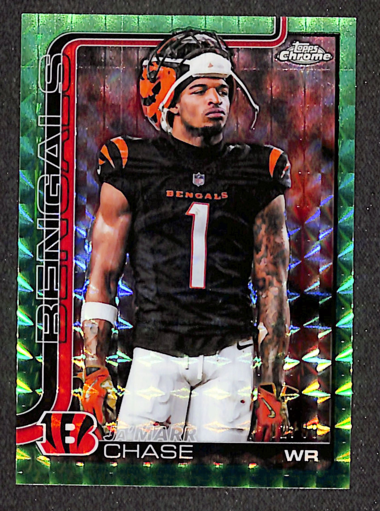 Ja'Marr Chase 2025 Topps Chrome Green Geometric Refractor #58b #/99