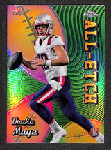 Drake Maye 2024 Topps Chrome Chrome All-Etch Green Refractor #CAE-DM #/99