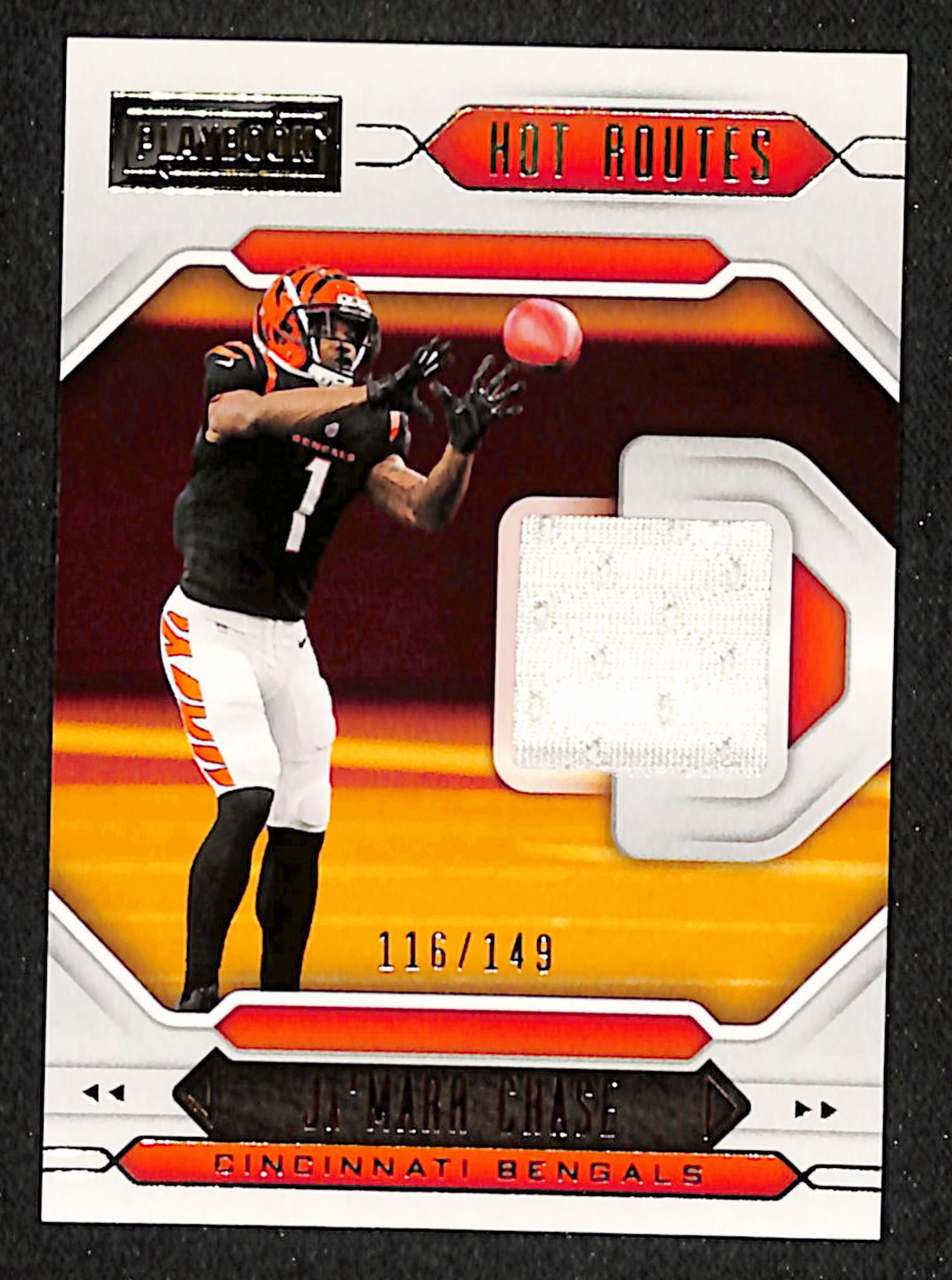Ja'Marr Chase 2021 Panini Playbook Hot Routes Gold #HR-JC #/149