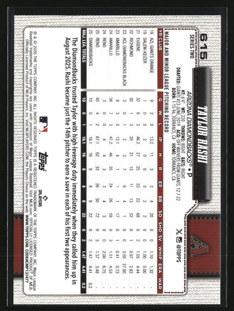Taylor Rashi 2026 Topps #615