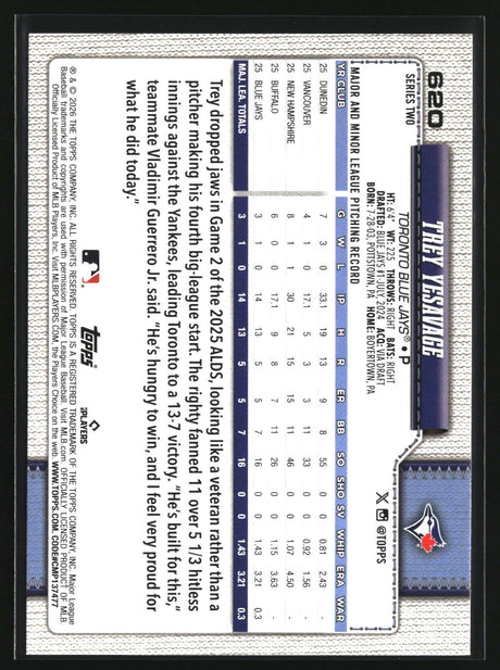 Trey Yesavage 2026 Topps #620