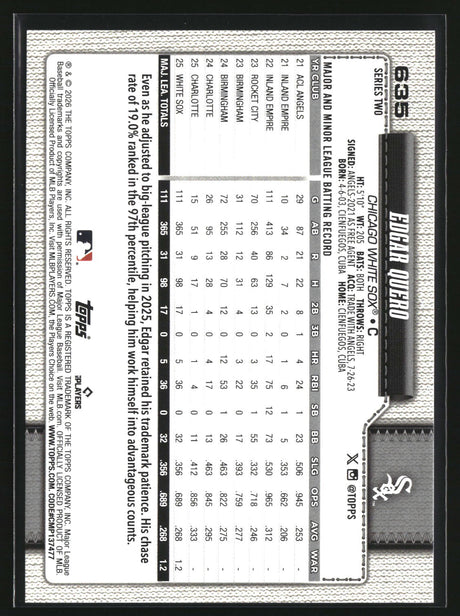 Edgar Quero 2026 Topps #635