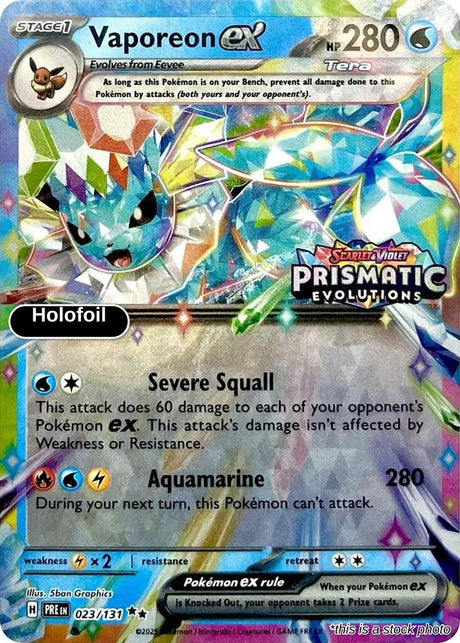 Vaporeon ex - 023/131 (Prismatic Evolutions Stamp)