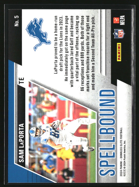 Sam LaPorta 2024 Donruss Elite Spellbound Green #5-11