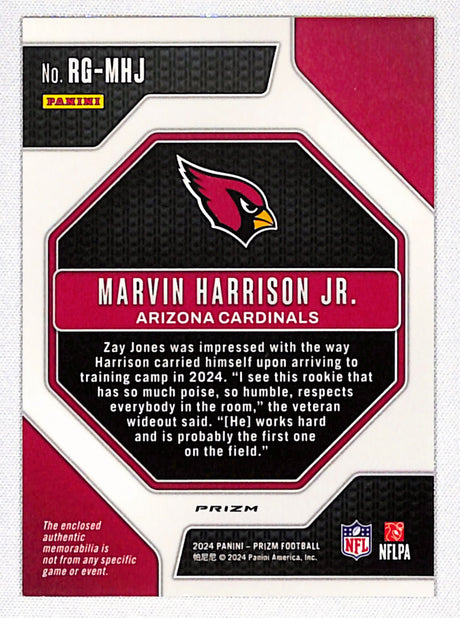 Marvin Harrison Jr. 2024 Panini Prizm Rookie Gear Neon Green Pulsar #RG-MHJ