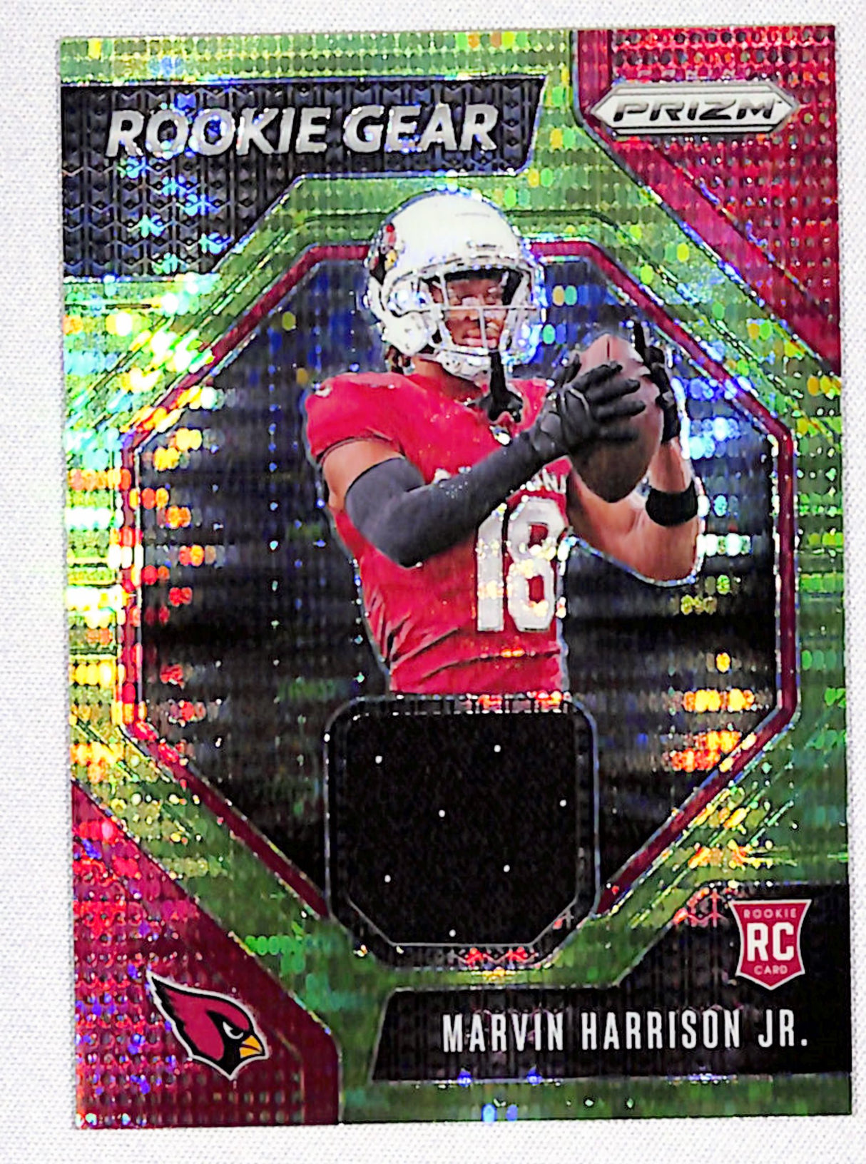Marvin Harrison Jr. 2024 Panini Prizm Rookie Gear Neon Green Pulsar #RG-MHJ