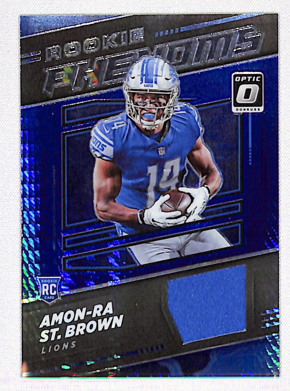 Amon-Ra St. Brown 2021 Donruss Optic Rookie Phenoms Blue Hyper #RP-28