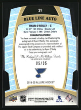 Ryan O'Reilly 2019-20 Upper Deck Allure Blue Line Autographs #31 #/35