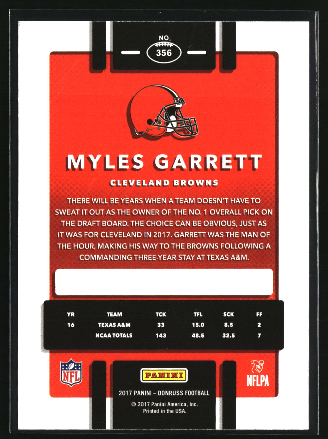 Myles Garrett 2017 Donruss #356