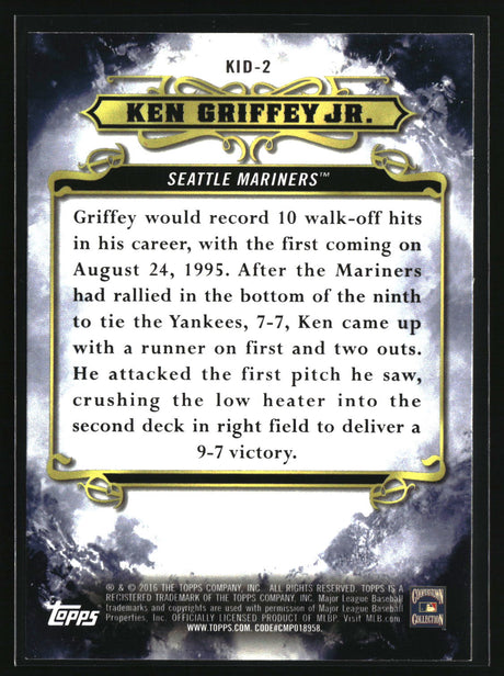 Ken Griffey Jr. 2016 Topps Tribute to the Kid #KID-2