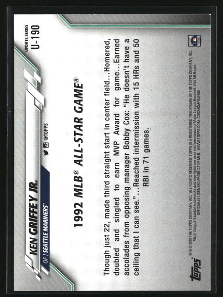Ken Griffey Jr. 2020 Topps Update #U-190