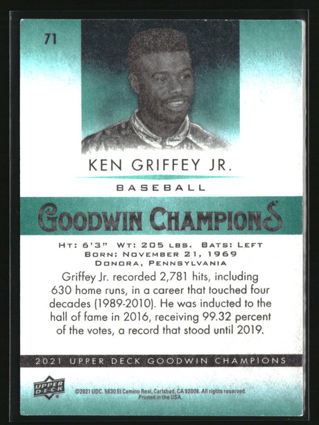 Ken Griffey Jr. 2021 Upper Deck Goodwin Champions #71