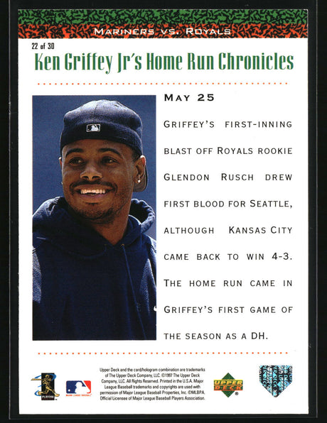 Ken Griffey Jr. 1998 Upper Deck Ken Griffey Jr.'s Home Run Chronicles #22