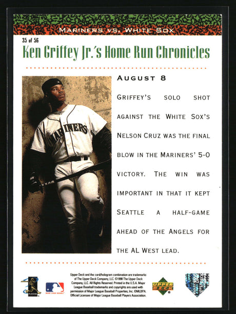 Ken Griffey Jr. 1998 Upper Deck Ken Griffey Jr.'s Home Run Chronicles #35